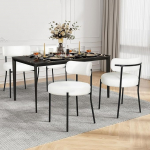 ARTETHYS s&ouml;&ouml;gitoa toolid, komplekt 4, polsterdatud k&ouml;&ouml;gitoolid, polsterdatud toolid seljatoega metalljalad, kaasaegne Teddy kangast Boucle toolid, s&ouml;&ouml;gitoolid s&ouml;&ouml;gituppa, k&ouml;&ouml;ki, elutuppa (beež)