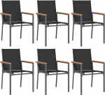 vidaXL aiatoolid k&auml;etoega, aiatoolid aeda, terrass, aiatool, terrassitool, aiam&ouml;&ouml;bel, must tekstiilterasest, 6 tk.