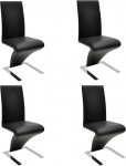 VidaXL Chaise de salle &agrave; manger 4 tk Cuir artificiel Noir