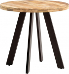 FineBuy &uuml;mmargune s&ouml;&ouml;gilaud l&auml;bim&otilde;&otilde;duga 80 cm Mango t&auml;ispuidust - kaasaegne k&ouml;&ouml;gilaud metallist jalgadega, disain puidust laud 3 inimesele, v&auml;ike s&ouml;&ouml;gilaud t&ouml;&ouml;stuslikus stiilis Bistro laud