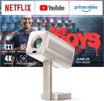 Nutikas miniprojektor 4K kodukino [integreeritud Netflixi rakendus ja 30000 luumenit] VOPLLS t&auml;iustatud versioon TOF autofookus / trapetsikorrektsiooniga projektor, WiFi6 Bluetooth FHD 1080P projektor v&auml;ljas kasutamiseks
