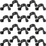 AERZETIX - C64961 20 U-klambrite komplekt 2 auguga torudele l&auml;bim&otilde;&otilde;duga 32 mm - plastist - DIN3016 - kaablikinnitid kaablihoidja seinale kruvimiseks - v&auml;rv must