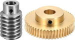 QUARKZMAN Worm Gear Set 50T 1 Modul 50:1 &Uuml;bersetzungsverh&auml;ltnis Rechtslauf Antriebsgetriebe Rad Reduziergetriebe Teil (Messingrad 12mm Bohrung #45 Stahlstange 8mm Bohrung)