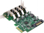 Madala profiiliga 4 pordi PCI-E USB 3.0 HUB PCI Express laienduskaardi adapter 5Gbps emaplaadile