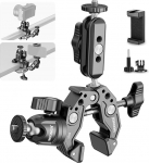 NEEWER Super Clamp koos 7,6 cm Dual Ballhead Magic Armiga, kuulipea adapter, Cold Shoe Mount, Action Camera Clamp Mount lamedale/ringikujulisele pinnale, mis &uuml;hildub GoPro DJI, 15 Pro Max, ST85-ga.