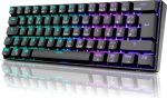 RK ROYAL KLUDGE RK61 RGB 60% mehaaniline m&auml;nguklaviatuur, traadita/juhtmega Bluetooth-klaviatuur koos hot-swap-v&otilde;imelise taktilise pruuni l&uuml;litiga, &uuml;hildub mitmete seadmetega, must (QWERTZ)