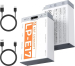 K&F CONCEPT LP-E17 aku 1040 mAh USB-C, 2 aku, &uuml;hildub Canon EOS R50 R8 RP R10 R100, M6 II M5 M3 77D T6i 750D T6s 760D T7i 800D T8i 850D Powershot V1 mudeliga.