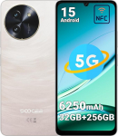 DOOGEE Note59 Pro 5G mobiiltelefon ilma lepinguta, Android 15 nutitelefon, 32 GB + 256 GB, 6,75-tolline HD+ 120 Hz, 6250 mAh aku, 16 MP AI-kaamera, kaheksatuumaline protsessor, Dual SIM, NFC, s&otilde;rmej&auml;lg, n&auml;gu