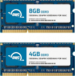 'OWC 12 GB (8 + 4 GB PC3-10600 DDR3 1333MHz SODIMM 204 Pin m&auml;lu uuenduskomplekt 2011 Macbook Pro mudelile 2010/2011 27 iMac Core i5 ja Core i7 mudelitele, 2011 Mac Mini Core i5 ja i7 mudelitele mudel OWC133 3DDR3S12S