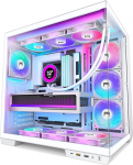 H1 ATX arvutikapp - eelpaigaldatud 7 PWM ARGB ventilaatorit, kahe kambriga Mid Tower Gaming PC-kapp, Type-C, 3 x 360 mm jahuti samaaegne paigaldamine (valge, H1)