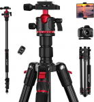 MACTREM kaamera statiiv, 74-tolline / 187 cm alumiiniumist reisistatiiv ja monopood 360&deg; kuulipeaga, kerge statiiv nutitelefonile iPad Canon Nikon Sony binokkel Laser Level teleskoopile