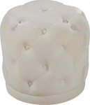 Meridian Furniture Harper Collection Modern Velvet Ottoman s&uuml;gavate n&ouml;&ouml;pidega, t&auml;ispuidust raam, kreemikas, 18" W x 18" D x 17" H