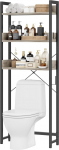 APPOLYN WC riiul, 3-astmeline pesumasinariiul, WC riiul, multifunktsionaalne vannitoa riiul, &uuml;le WC riiuli, vannitoa jaoks, ruumi s&auml;&auml;stev, valge/hall