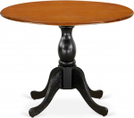 East West Furniture DST-BCH-TP Dublini s&ouml;&ouml;gitoa laud - &uuml;mmargune massiivpuidust lauaplaat koos troppeli ja alusega, 42" x 42", must ja kirsika v&auml;rvi