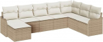 Rantry 8-teiliges Garten-Sofa-Set mit Kissen in Beige, Poly Rattan, 2-Sitzer Garten-Sofa mit Kissen in Beige, Poly Rattan Gartenlounge Model3345821