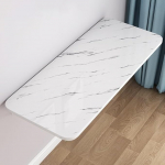 Klapptisch zur Wandmontage, tragbar, wei&szlig;er Stein, K&uuml;chentisch, schwebend, Werkbank, platzsparend, Arbeitszimmer und B&uuml;ro, 100 x 30 cm, 101,6 x 50,8 cm