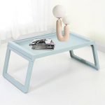 Faltbarer Laptop-Schreibtisch f&uuml;r Bettsofa, tragbarer Scho&szlig;tisch mit faltbarem Design, vielseitig und praktiliselt, Wei&szlig; (Blau 68 x 35,8 cm)