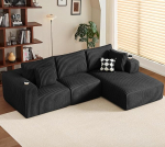 DURASPACE modulaarne diivan, pilvine kondita diivan s&uuml;gava istme, tassihoidja, m&auml;luvahuga, L-kujuline Corduroy diivan, pikendatav diivanvoodi elutuppa ja magamistuppa, ei ole monta