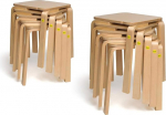 Erzi Stool 45 Made of Moulded Wood Set of 10 Stool Gymnastics