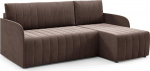 LIKMA Slim Corner Diivan L-kujuline 208 cm Brown Modern Diivanid ja diivanid - Sametist diivan magamisfunktsiooniga - Diivanvoodi voodikastiga - Elamismaastik koos voodipesu konteineriga Kangas: Jasmiin 28