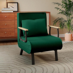 4-in-1 diivanvoodi voodifunktsiooniga, diivanvoodi, tugitool magamisfunktsiooniga, Sesse Linen Folding Sleeping Chair, 100 kg kandev&otilde;ime, Linen Folding Chair (roheline)