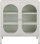 Kare Design Naxos sahtlikapp Valge sahtlikapp, terasraam ja 2 klaasuksega magamistuba 90 x 80 x 35 cm (K x L x S x S)
