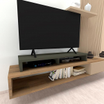 Henor Double TV Riser Wooden 120 x 35 x 15 cm Matt Graphite Toetab +100kg