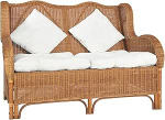 Juroupi Loveseat Loveseat 2-kohaline diivan elutuppa Diivan Loveseats Light Brown Natural Rattan ja Linen