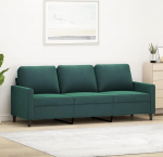 3-kohaline diivan Diivan Lounge diivan L&otilde;&otilde;gastav diivan K&uuml;lalissohva Polsterdatud diivan Elutoa diivan Relax diivan magamistuppa K&uuml;lalistetuba Tumeroheline 180 cm Velvet