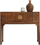 RYUQW3RE Eingangstisch, Eingangstisch aus Ulmenholz, Flurschrank aus Massivholz - Schlichter hoher Konsolentisch for den Flur Konsolentisch