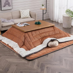 Kaffeeschreibtisch, japanisches Futon-Set mit Bodenmatratze, japanischer Kotatsu-Tisch mit Heizung und Decke, quadratischer Holzofentisch, Schreibtischheizung f&uuml;rs B&uuml;ro, niedriger Tatami-Kaffee-/Teeti