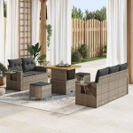 Homgoday Garten-Sofa-Set 8 tk Grau Poly-Rattan Diivan Gartenm?Bel Model3361688
