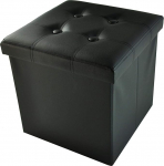 Casatessile Ecopelle Pouf Large 50 x 50 x 50 cm Suur reposapi&eacute;s konteiner XXL - Nero