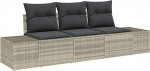 3-osaline aia diivan komplekt padjaga helehall pol&uuml; rotangist aed Lounge Model3355591