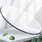 Individuelle Glastischplatte, runde Oberfl&auml;che f&uuml;r Esstisch, Ersatzplatte f&uuml;r Esstisch aus geh&auml;rtetem Glas, 38 cm, 50 cm, 75 cm, 88 cm, 100 cm.