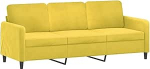 359458 3-kohaline diivan Kollane 180 cm Velvet