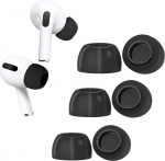 M&auml;luvaht AirPods Pro jaoks koos m&uuml;rav&auml;hendusavadega, vastupidav, 3 paari pehmed k&otilde;rvaklapid AirPods Pro jaoks, sobivad laadimiseks (S/M/L, must)