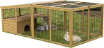 Kerbl 81708 Outdoor Rabbit Run with Plastic Roof and Escape Barrier, 220 x 115 x 75 cm