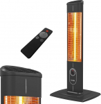 Icqn 2300 Watt Standing Heater, 4 Heat Settings via Remote Control, Carbon Infrared Heater for Indoor and Outdoor Use, Patio Heater, Digital Display