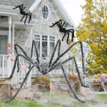 Halloween Spider Suur Halloween dekoratiivne &auml;mblik, 3 suurt 200 cm 50 cm 50 cm hirmutav &auml;mblik, Halloweeni dekoratsioon v&auml;ljas hirmutav Halloweeni peo, karnevali jaoks (hall valge)