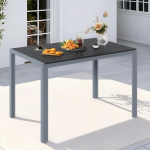 Clevich ilmastikukindel aialaud, 110 x 70 cm, v&auml;litingimustes s&ouml;&ouml;gilaud, WPC r&otilde;dulaud, alumiiniumraam, ilmastikukindel aiam&ouml;&ouml;bel, ruudukujuline terrassilaud, h&otilde;behall