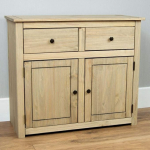 Home Discount Panama Sideboard 2 Door 2 Drawer Natural Wax Oak Solid Furniture