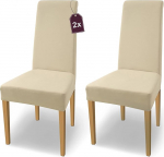 Scheffler Home Natalie Stretch Chair Covers Cotton Chair Covers Cream Natural Chair Cover Set of 2 Chair Covers Swing Chairs Washable Elegant Stretch Chair Cover High-Back Chair