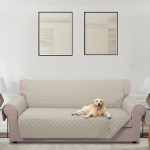 U-NICE HOME Reversible Sofa Cover Water Resistant Oversized Sofa Slipcover Furniture Protector for 4 Cushions Couch (Oversized Sofa, Beige)
