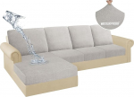 HDCAXKJ Veekindel sektsiooniline diivanipadi katab L kuju Stretch Chaise Lounge Seat Cover Slipcover Set Pets Jacquard Magic Cut Cover (h&otilde;behall, 3 istekohta + 4 seljatuge + 1)