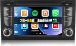 [2+64G] SIXWIN Android 13 autoraadio Audi A4 B6 S4 RS4 jaoks koos Carplay / Android Car / Mirrorlink, 7-tolline mahtuvuslik puuteekraan toetab WiFi GPS FM Bluetooth EQ