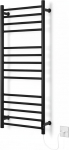 Manissa 400mm x 1000mm elektriline soojendusega r&auml;tikuratas mustast roostevabast terasest