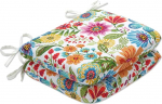 Pillow Perfect 2 Pack Floral istmepadi koos sidemetega Pluusne kiudt&auml;idis Ilmastikukindel ja pleekimiskindel &uuml;mmargused nurgad 15,5 "x 18,5" sinine lilla