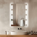 Venti 50 x 70 cm valgustusega vannitoa peegel, LED vannitoa peegel, vertikaalne, valgustatud seinapeegel, valgustusega vannitoa peegel, k&uuml;lgvalgustusega vannitoa peegel mustrid