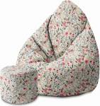 DreamRoots Bean Bag 80 x 80 x 120 cm - Bean Bag koos seljatoe ja kaanega - Istmepadja alus - Chill Bubibag - Bean Bag koos t&auml;idisega - T&auml;idisega t&auml;iskasvanud M-Lichtblum1